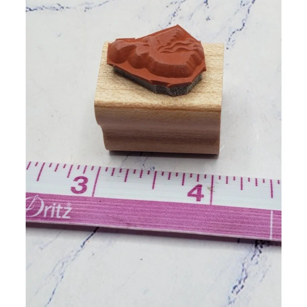 Stampin Up Small Trumpeting Angel 1x1 Inch Wood Mounted Rubber Border Stamp